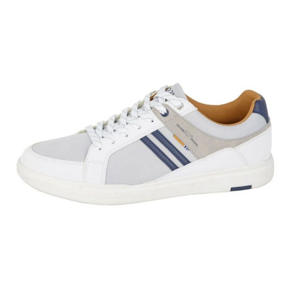 R21 Mens Leisure Striped Sneakers / Gray/White